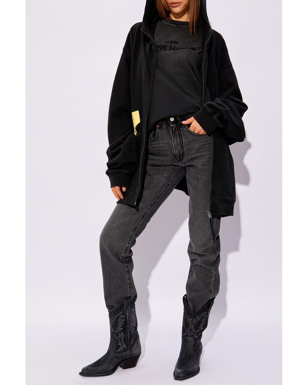 Maison Margiela Black Embroidered Logo T-Shirt