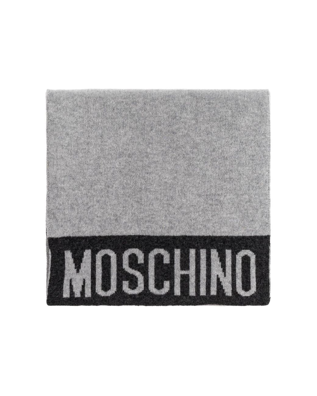 Moschino Gray Scarf With Logo for men