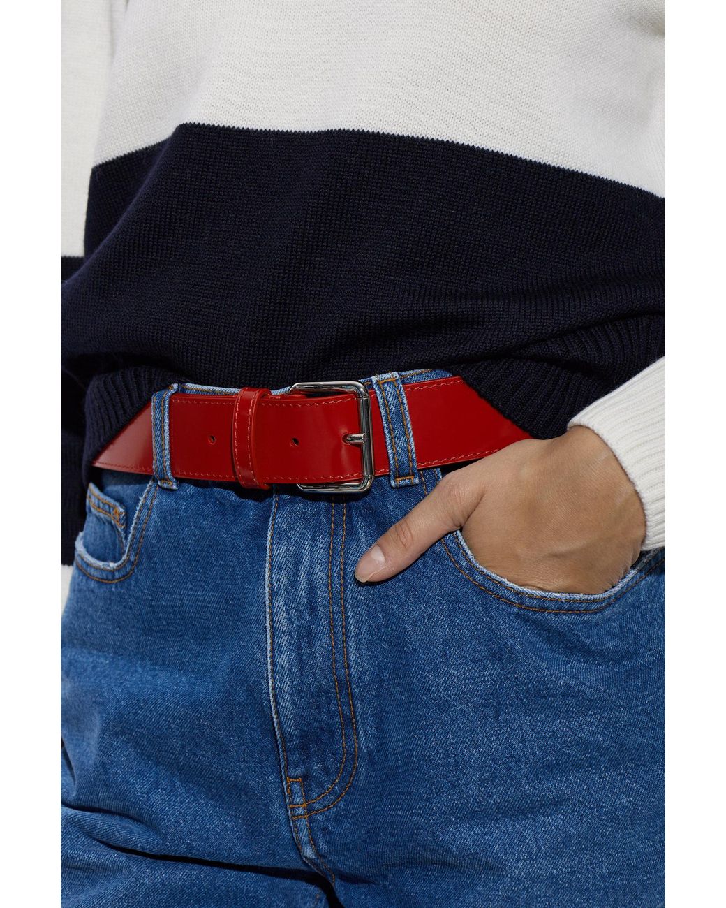Marni Red Leather Belt