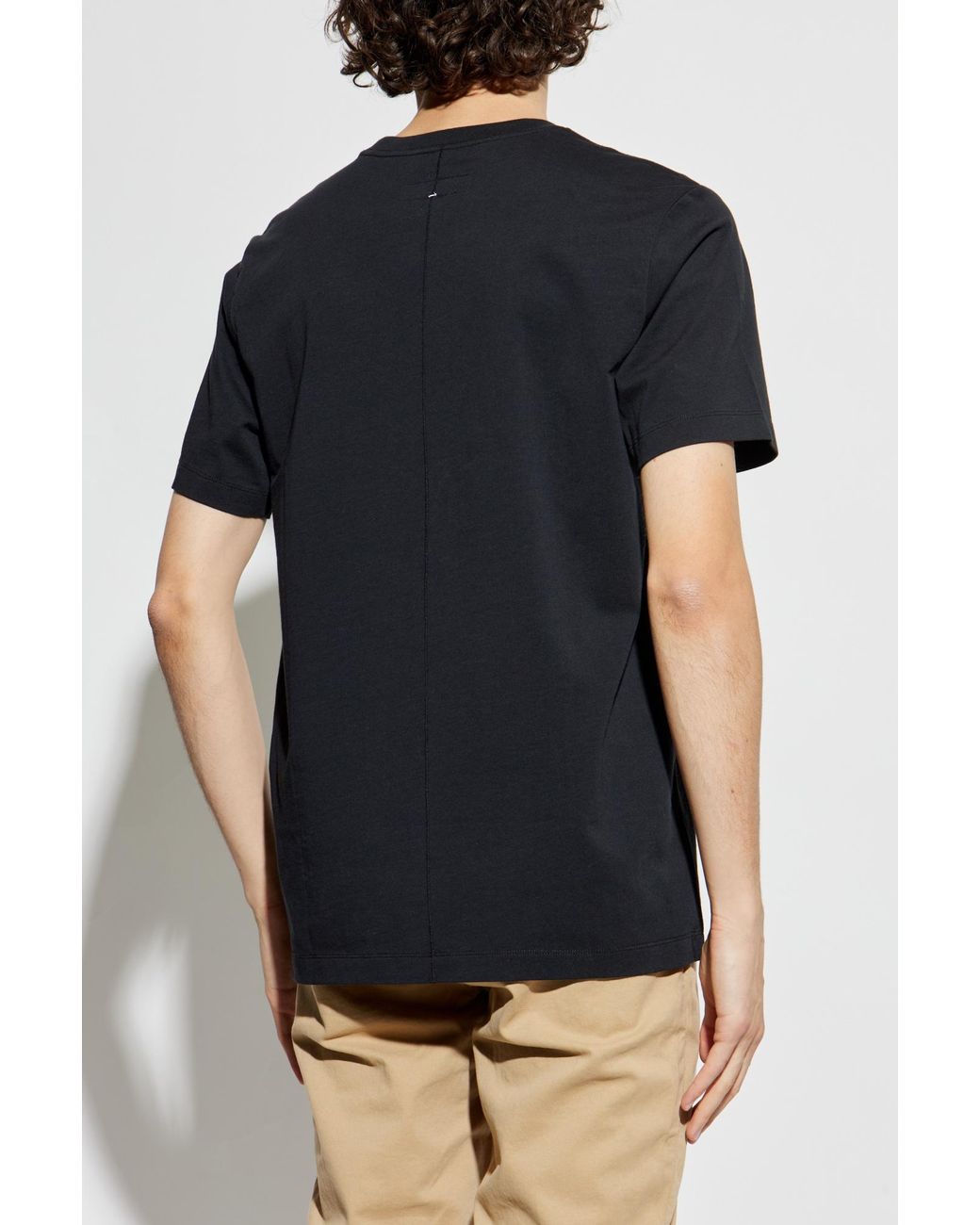 Rag & Bone Black Cotton T-Shirt With Logo for men