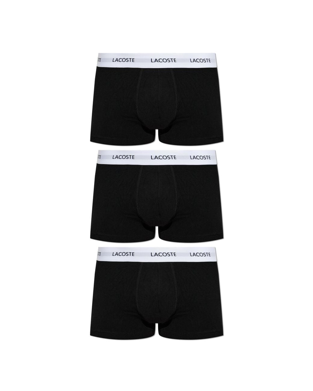 Lacoste Black Three-Pack Of Cotton Boxer Briefs for men