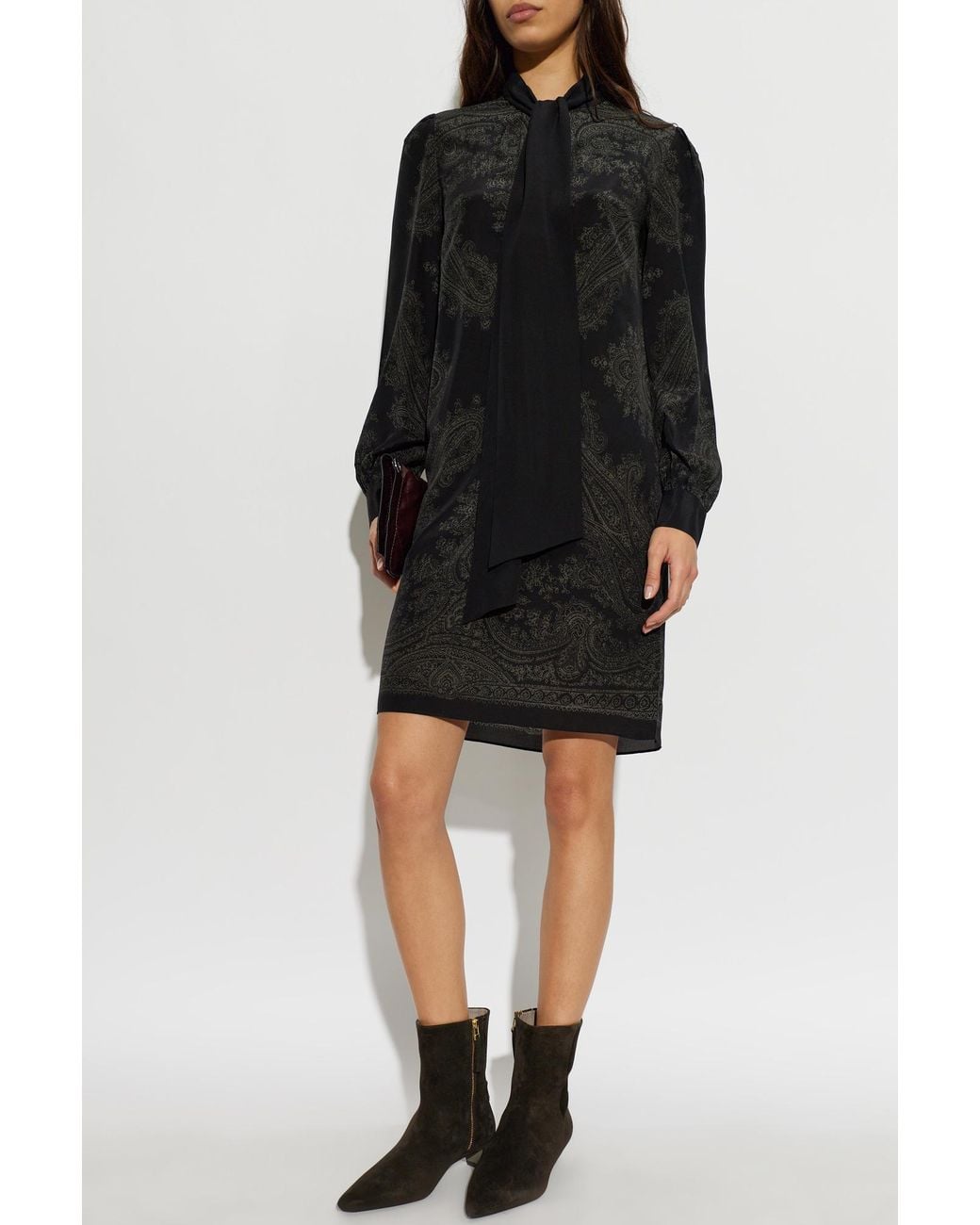 AllSaints Black Silk Dress 'Jamie'