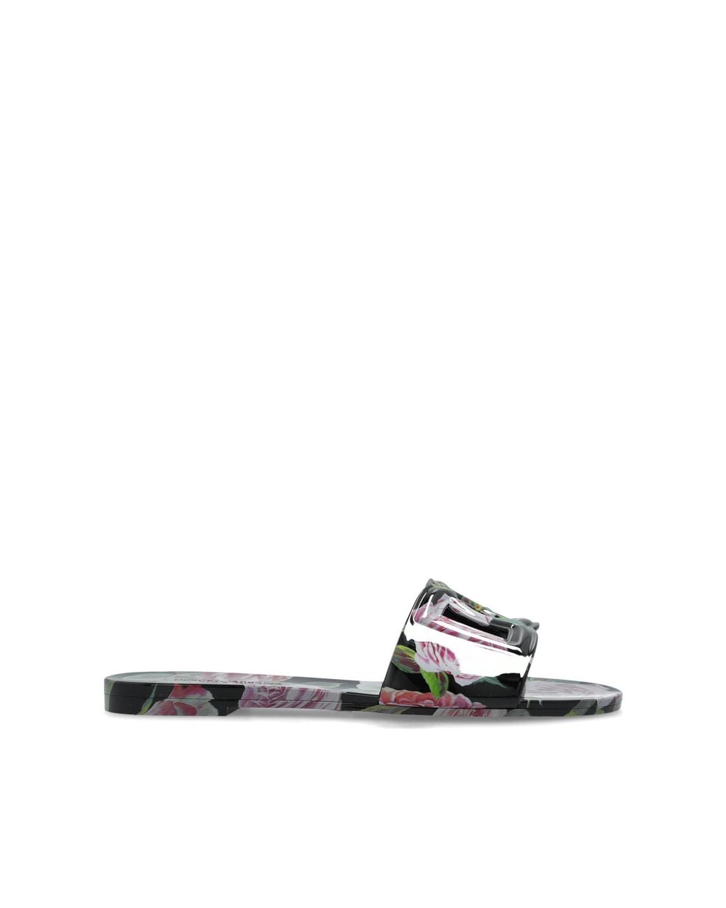 Dolce & Gabbana White Slides With Logo