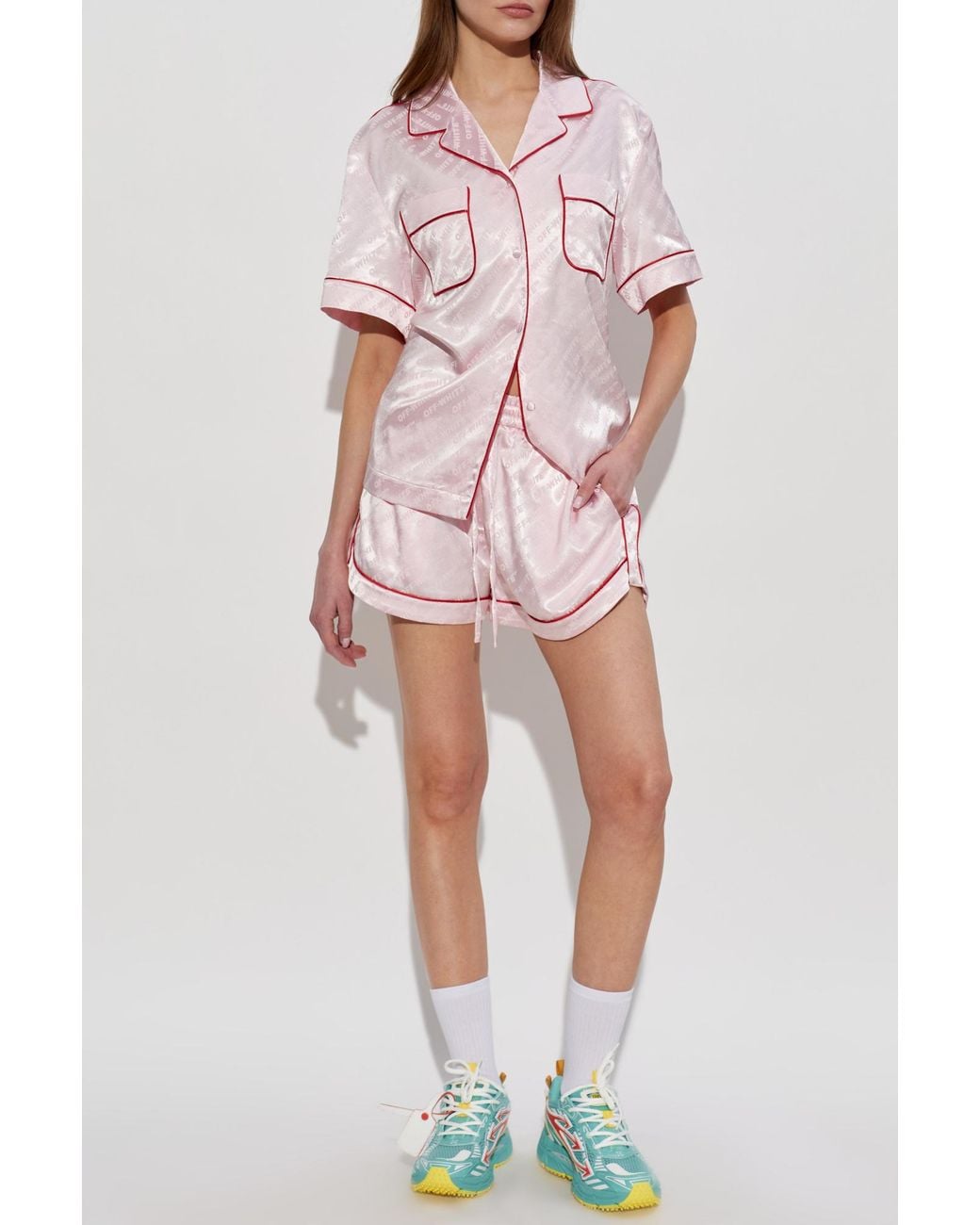 Off-White c/o Virgil Abloh Pink Shirt With Monogram