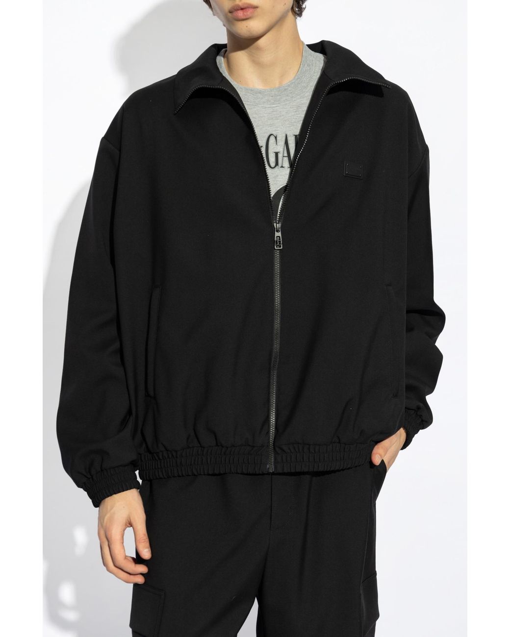 Dolce & Gabbana Black Woolen Jacket for men