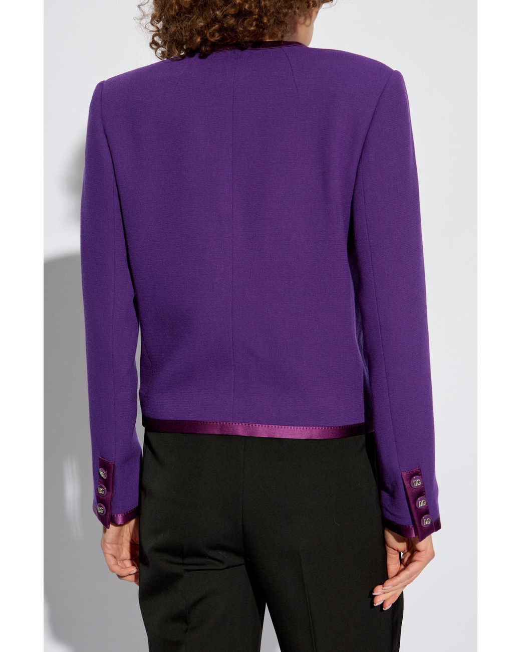 Dolce & Gabbana Purple Wool Blazer