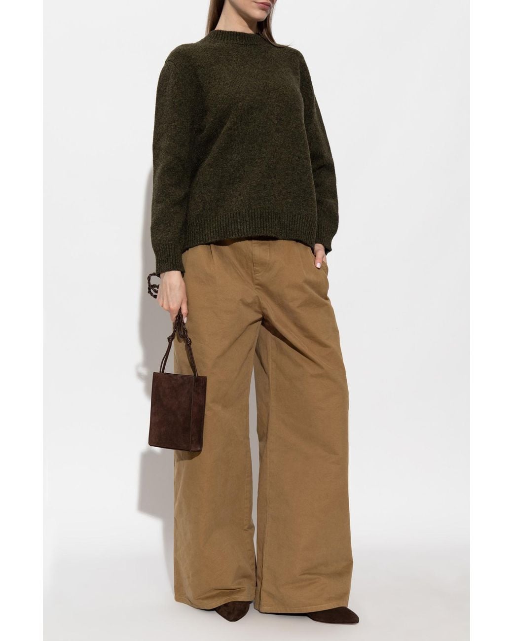 Jil Sander Green Oversized Wool Sweater