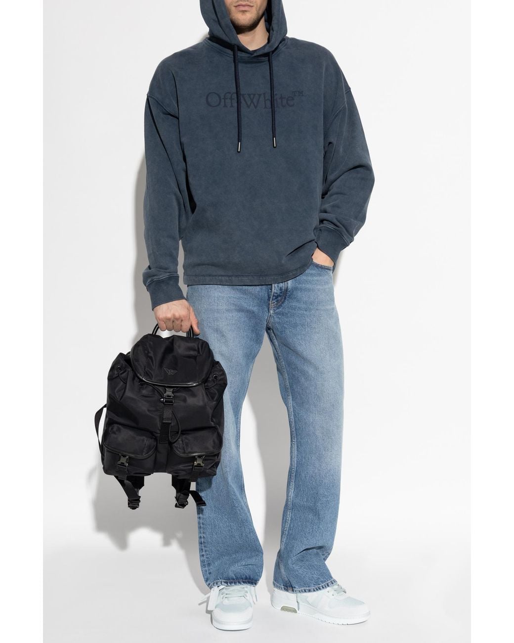 Off-White c/o Virgil Abloh Blue Sweatshirt With Printed Logo for men