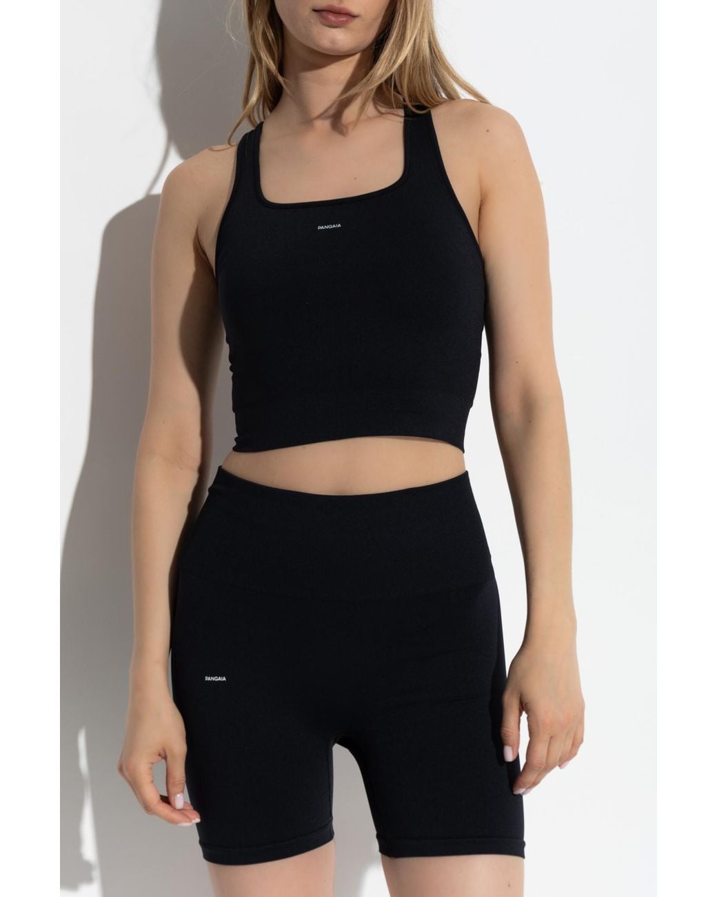 PANGAIA Black Compression Top With Logo