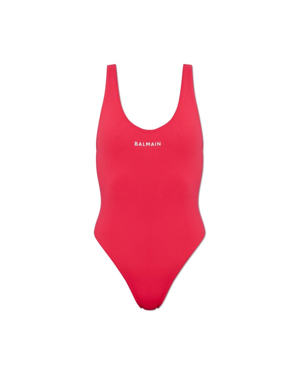 Balmain Red One-Piece Swimsuit