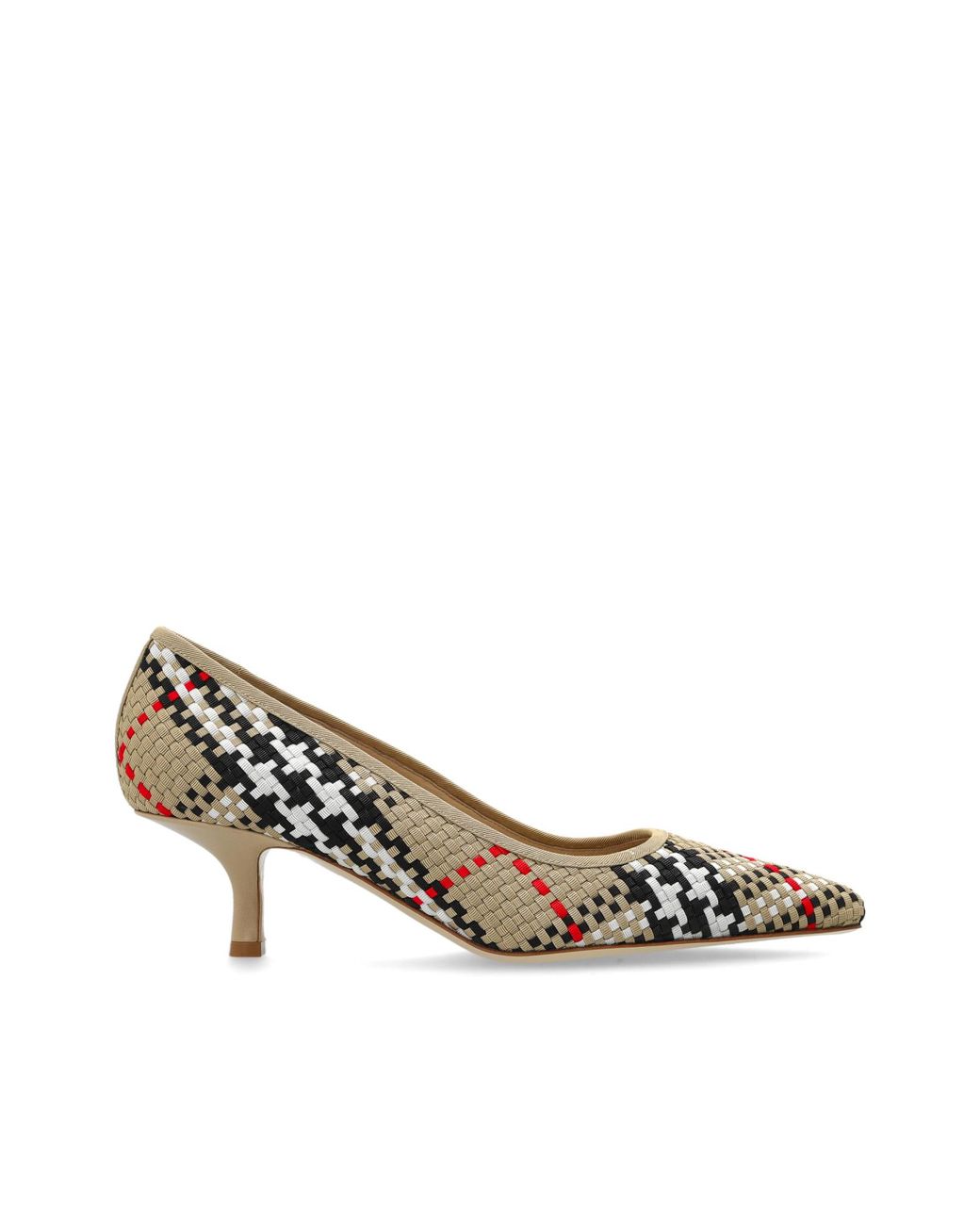 Burberry White "Dame Pump" Heeled Shoes
