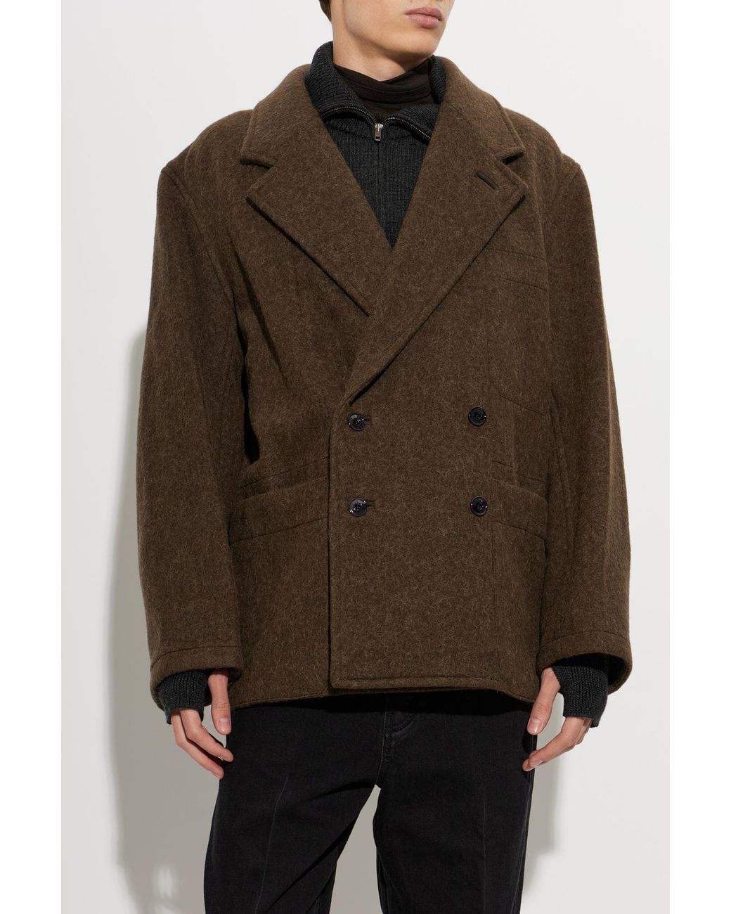 Lemaire Black Wool Jacket for men