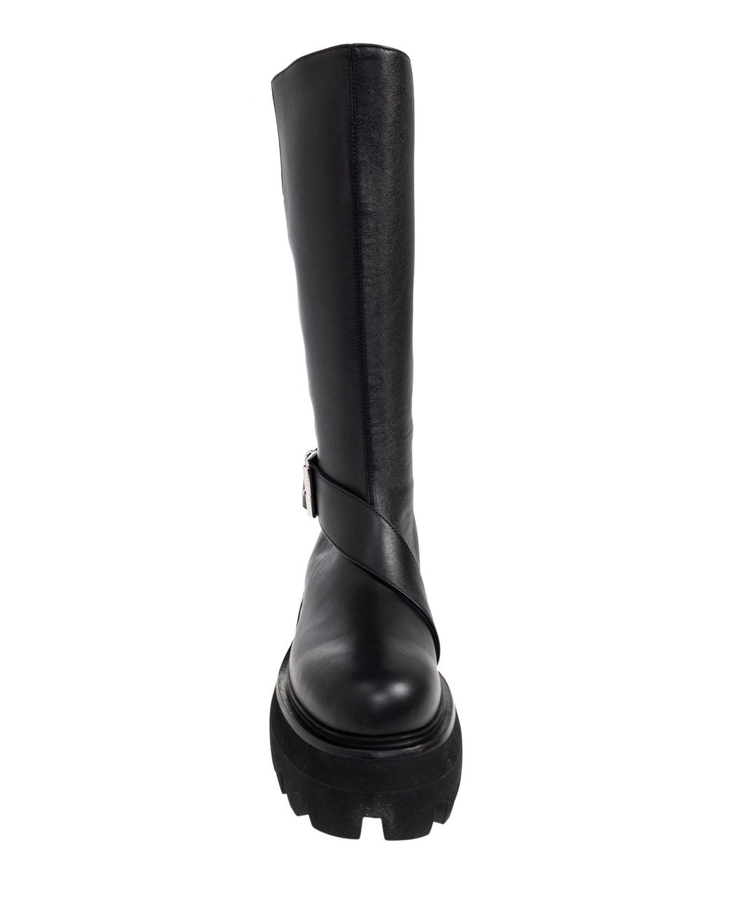McQueen Black Leather Platform Shoes 'Sofa'