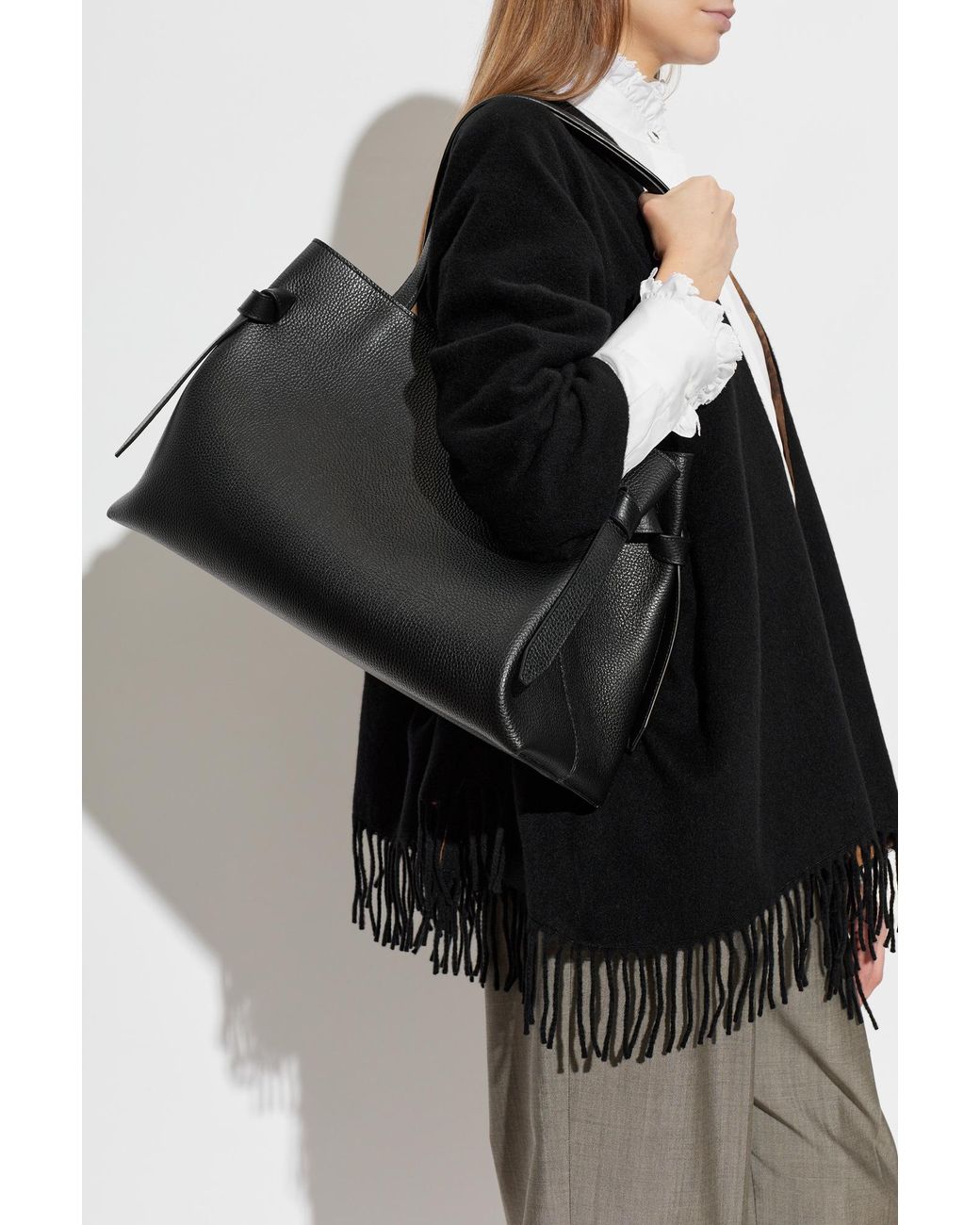 Yuzefi Black Leather 'Gyoza' Bag