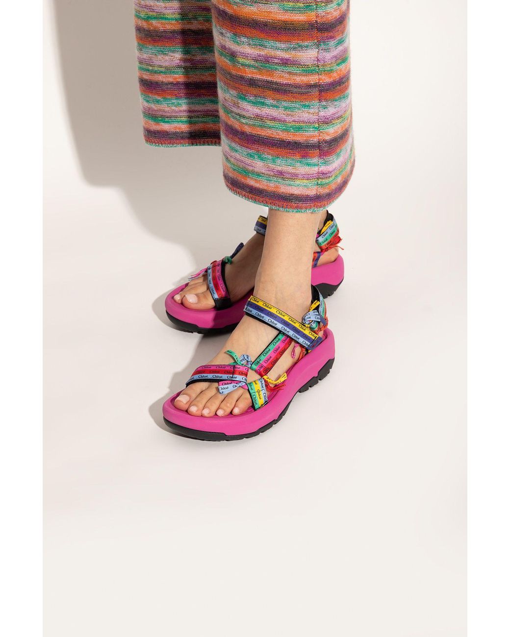 outlet【Chloe】CHLOE X TEVA☆Multicolr Pink フラットサンダル Chloé x Teva | TEVA® | United States