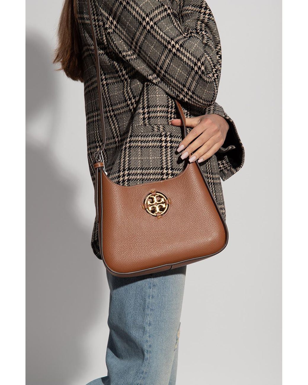 Tory Burch Miller Small Classic Shoulder Bag in Brown