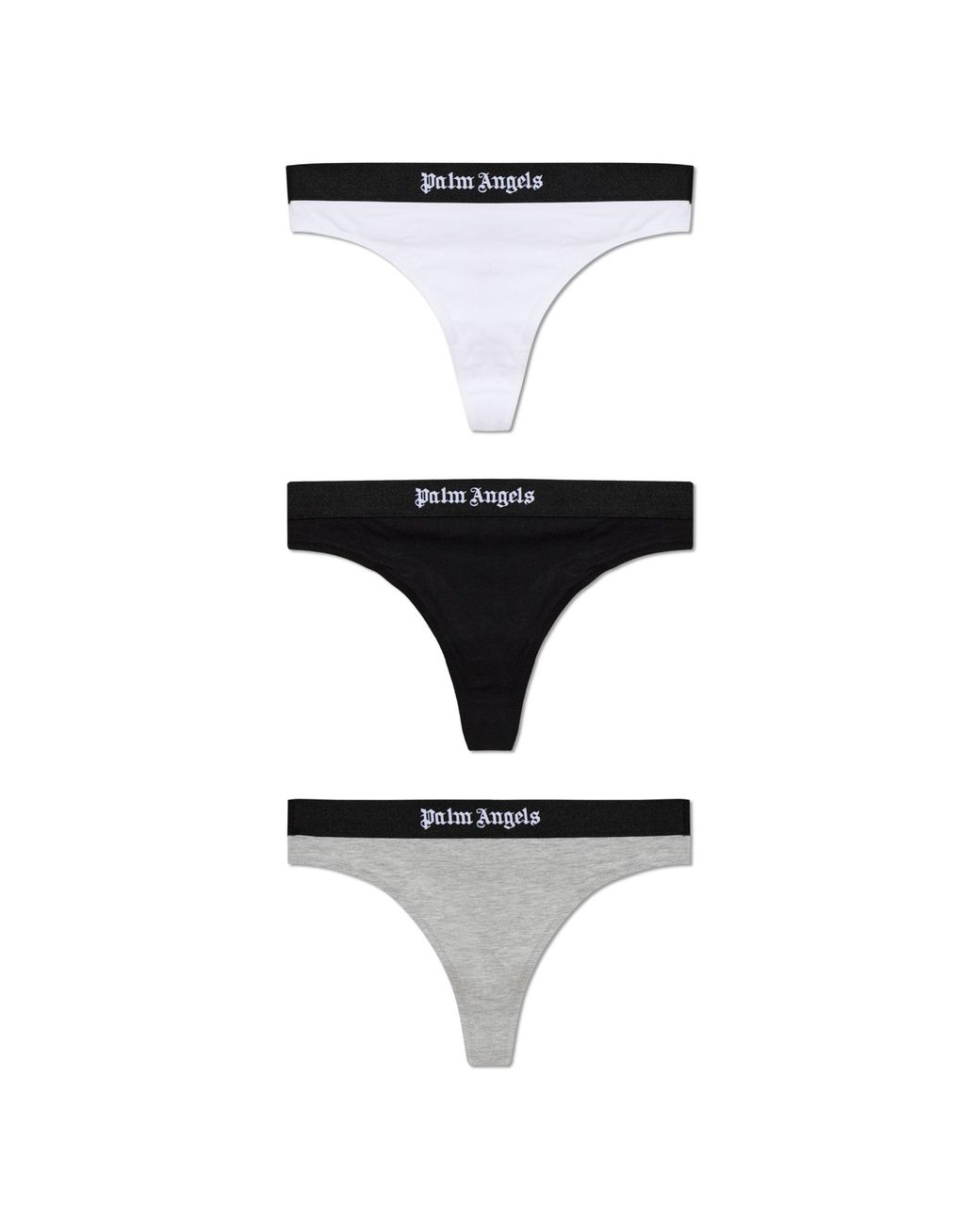 Palm Angels White Three-Pack Of Cotton Thongs