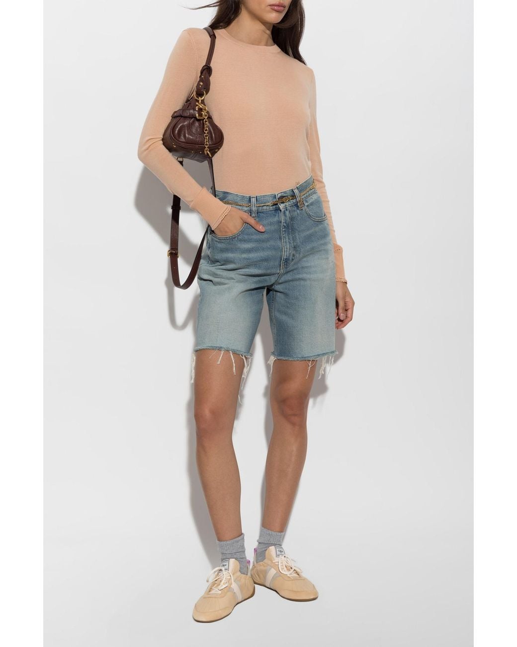 Chloé White Wool Top With Embroidered Logo
