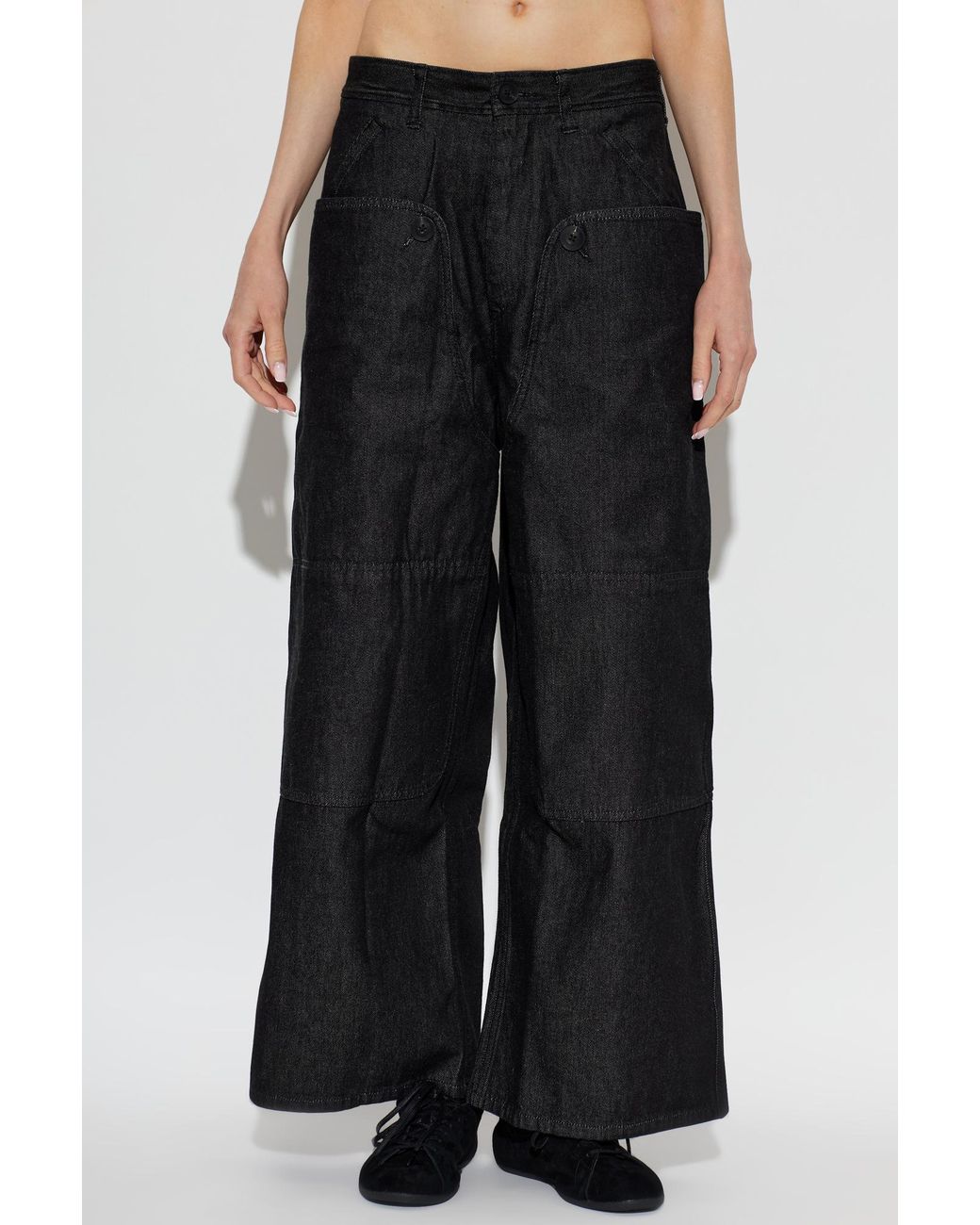 Y-3 Black Straight-Leg Jeans
