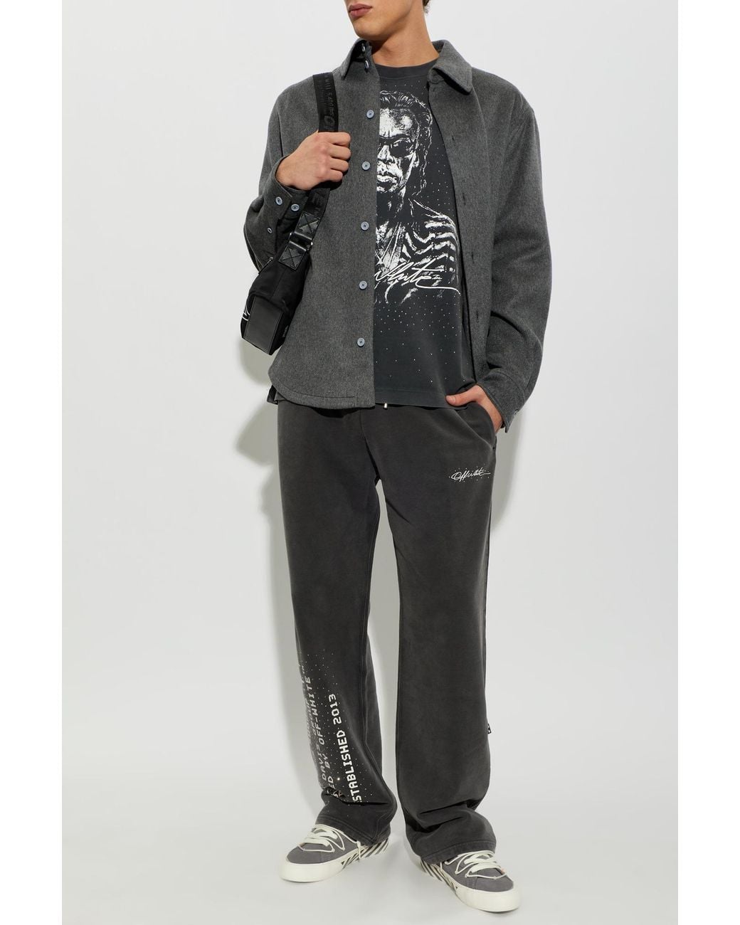 Off-White c/o Virgil Abloh Black 'Mr. Davis' T-Shirt for men