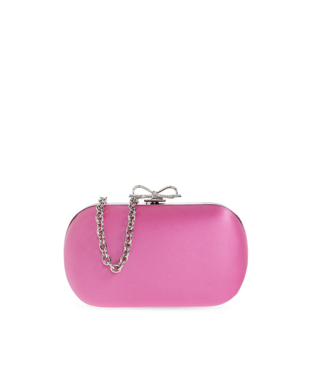 Self-Portrait Pink Satin Clutch