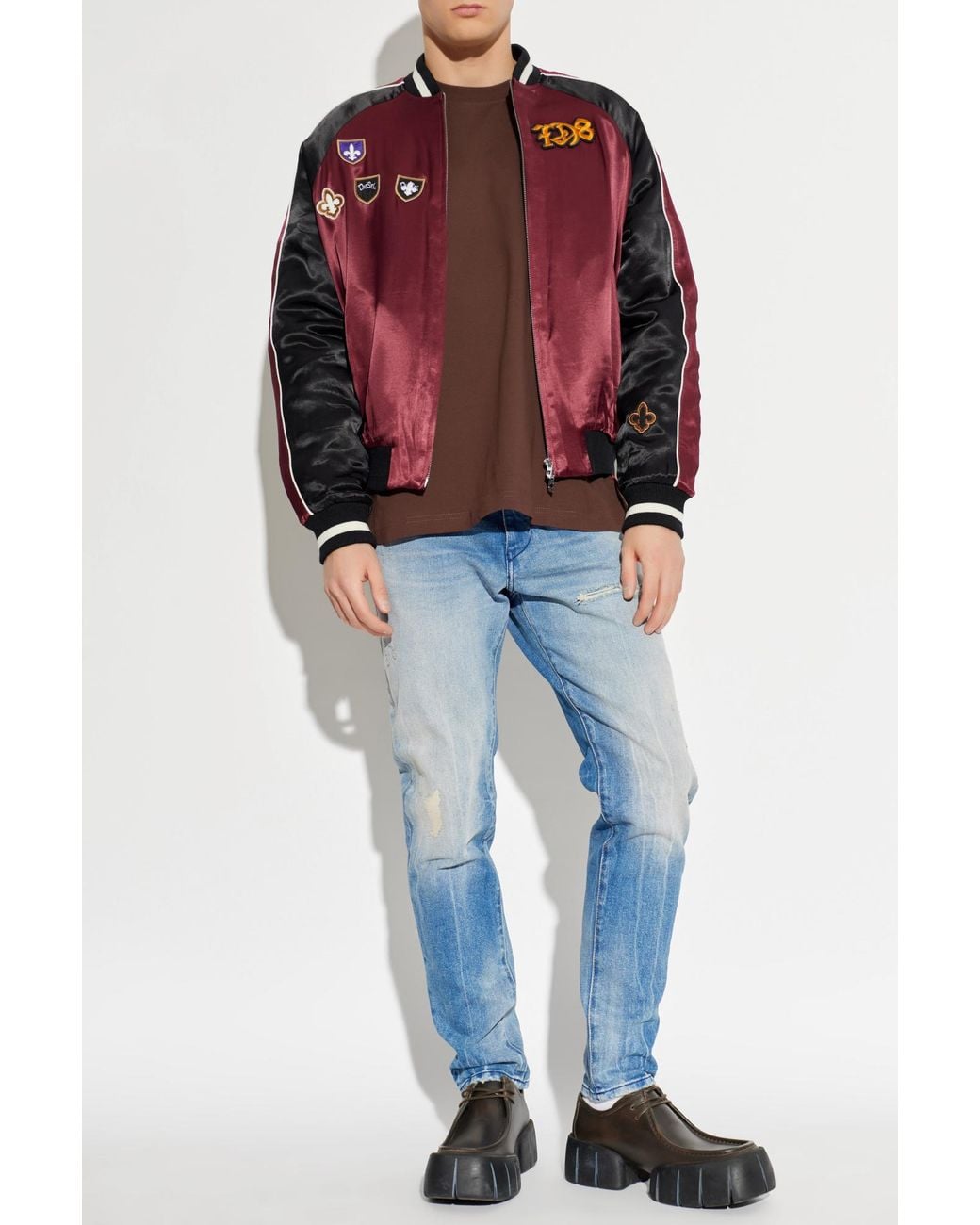 DIESEL Red 'J-Foulkes' Bomber Jacket for men