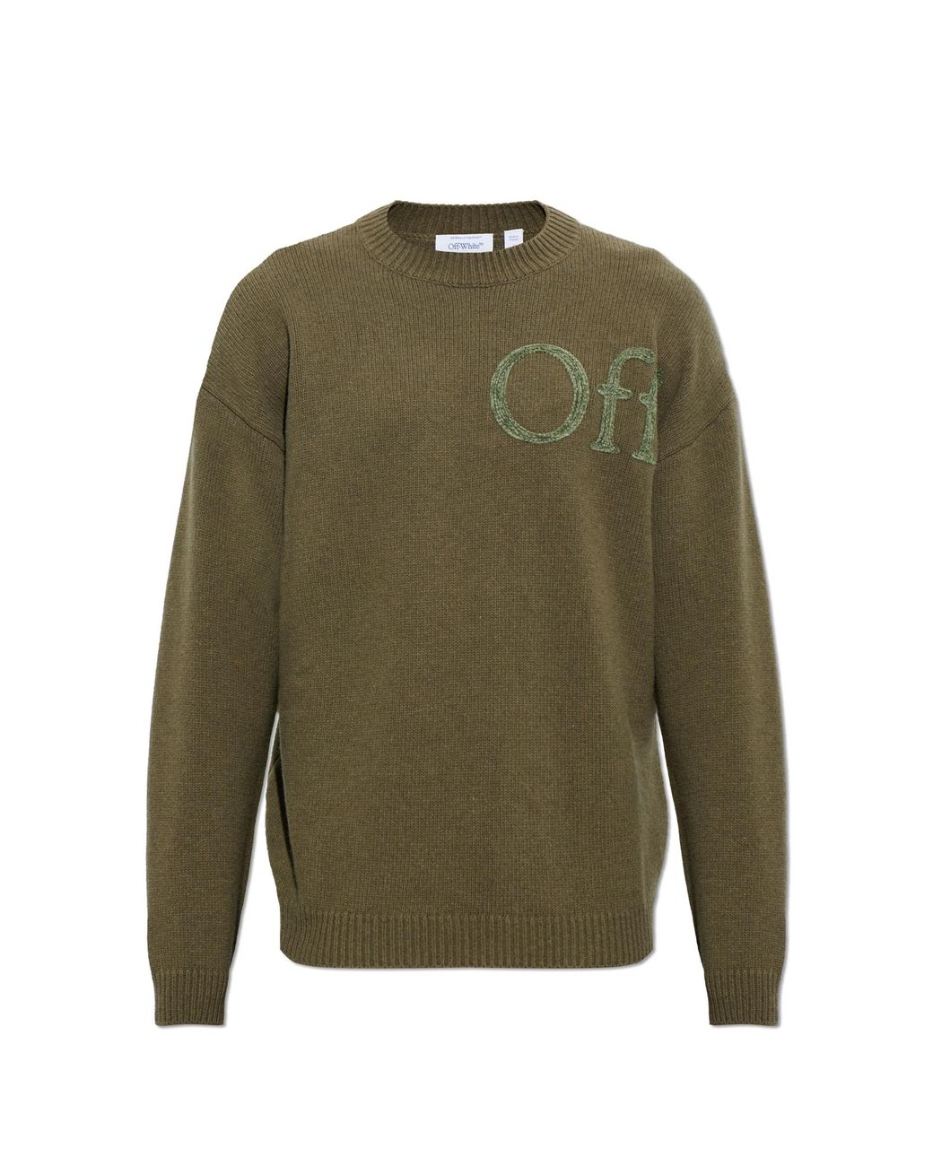 Off-White c/o Virgil Abloh Green Sweater With Velvet Logo for men