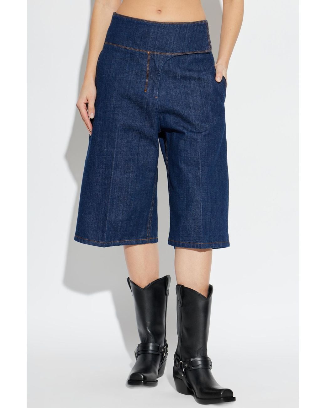 AMI Blue Denim Shorts