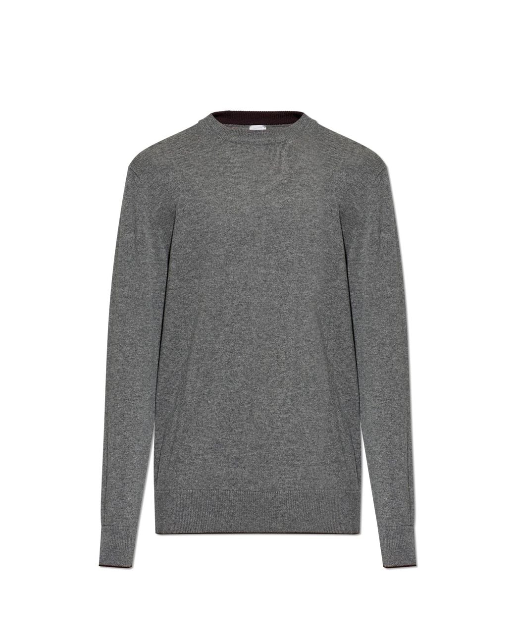 Eleventy Gray Cashmere Sweater With A Crew Neck for men