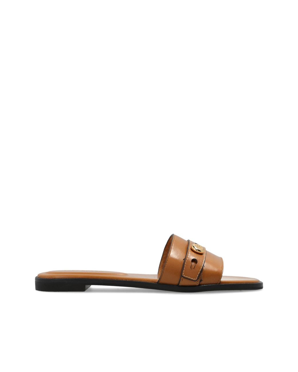 Tory Burch White 'Romy' Leather Slides