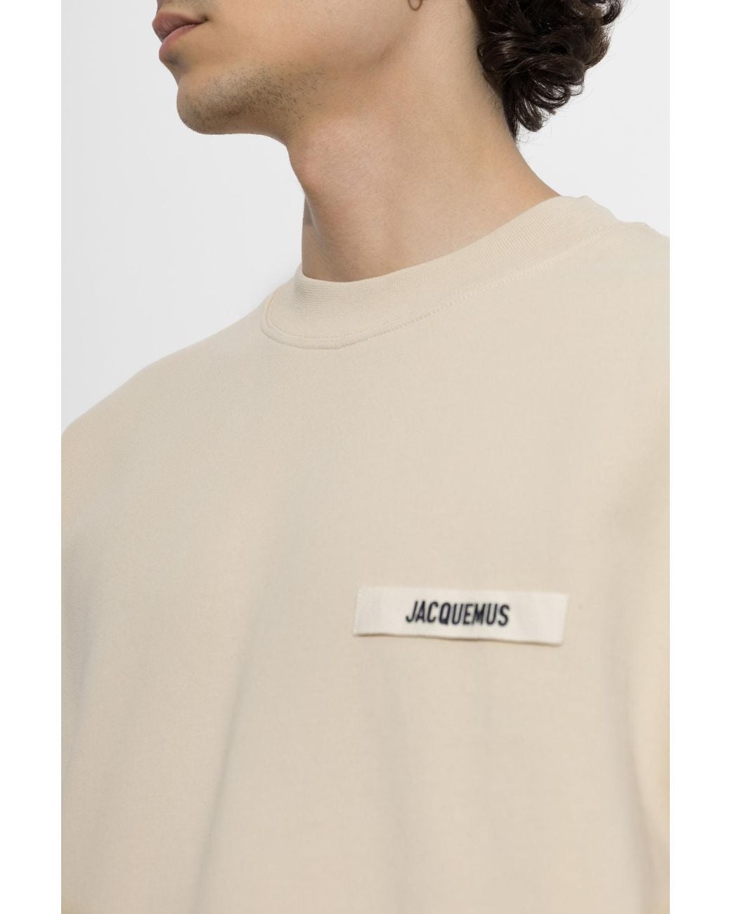 Jacquemus Natural Sweatshirt With Logo Patch for men