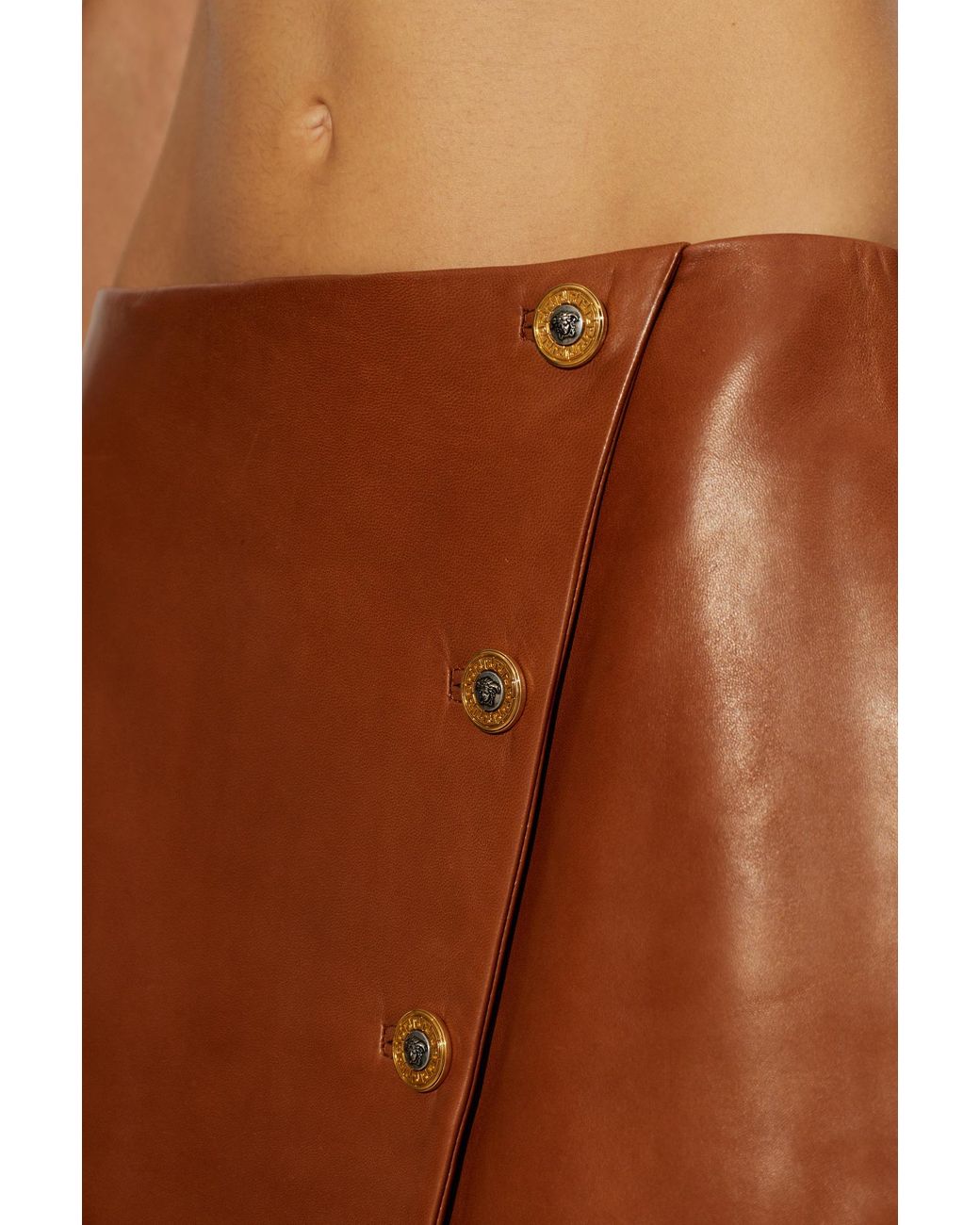 Versace Brown Leather Skirt