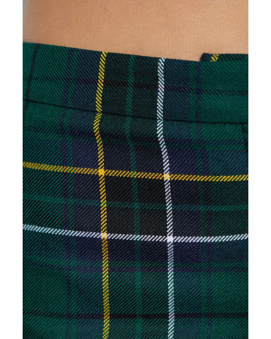 McQueen Plaid Trousers in Green | Lyst
