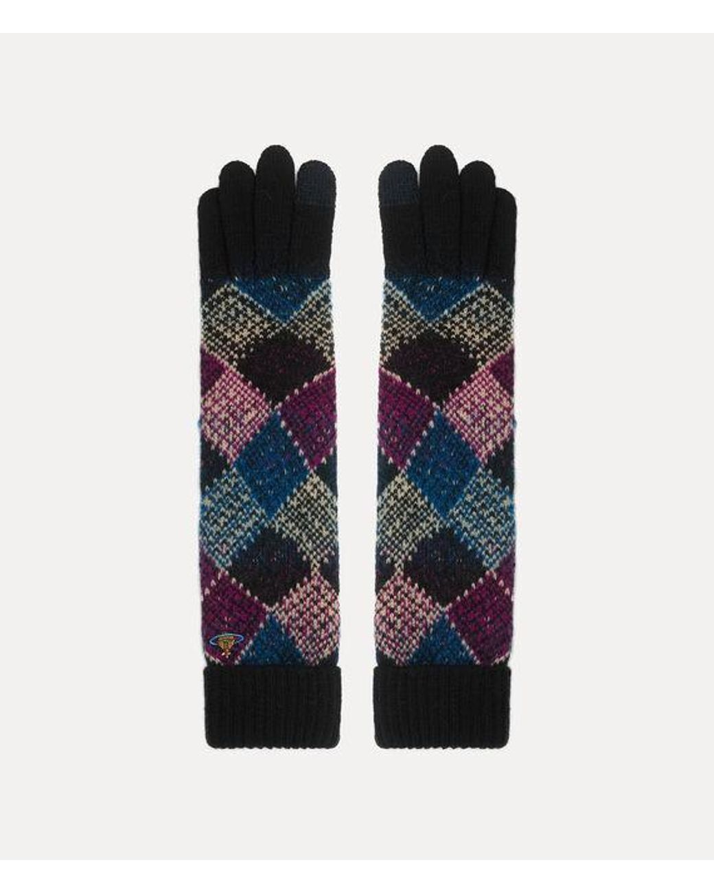 Vivienne Westwood Blue Harlequin Long Gloves Harlequin