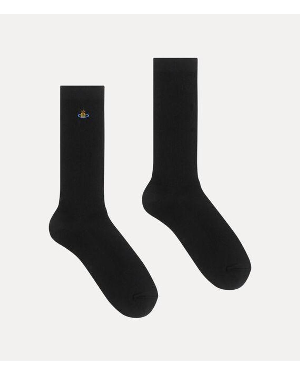 Vivienne Westwood Black Ribbed Crew Sock Ribbed Crew Cotton