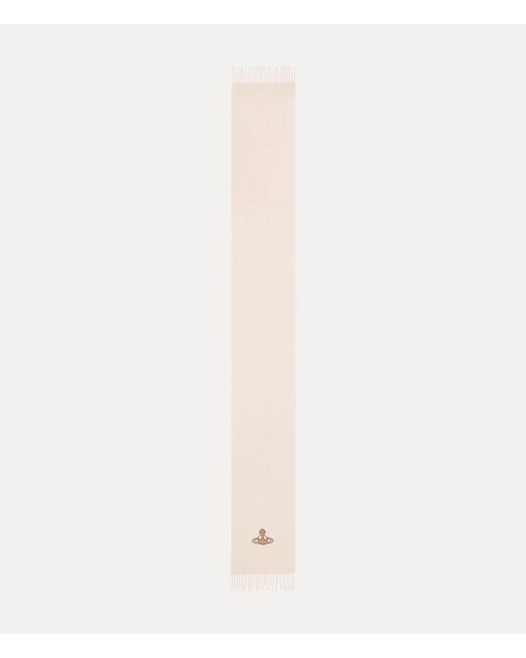 Vivienne Westwood White Embroidered Orb Long Scarf Embroidered Orb Long