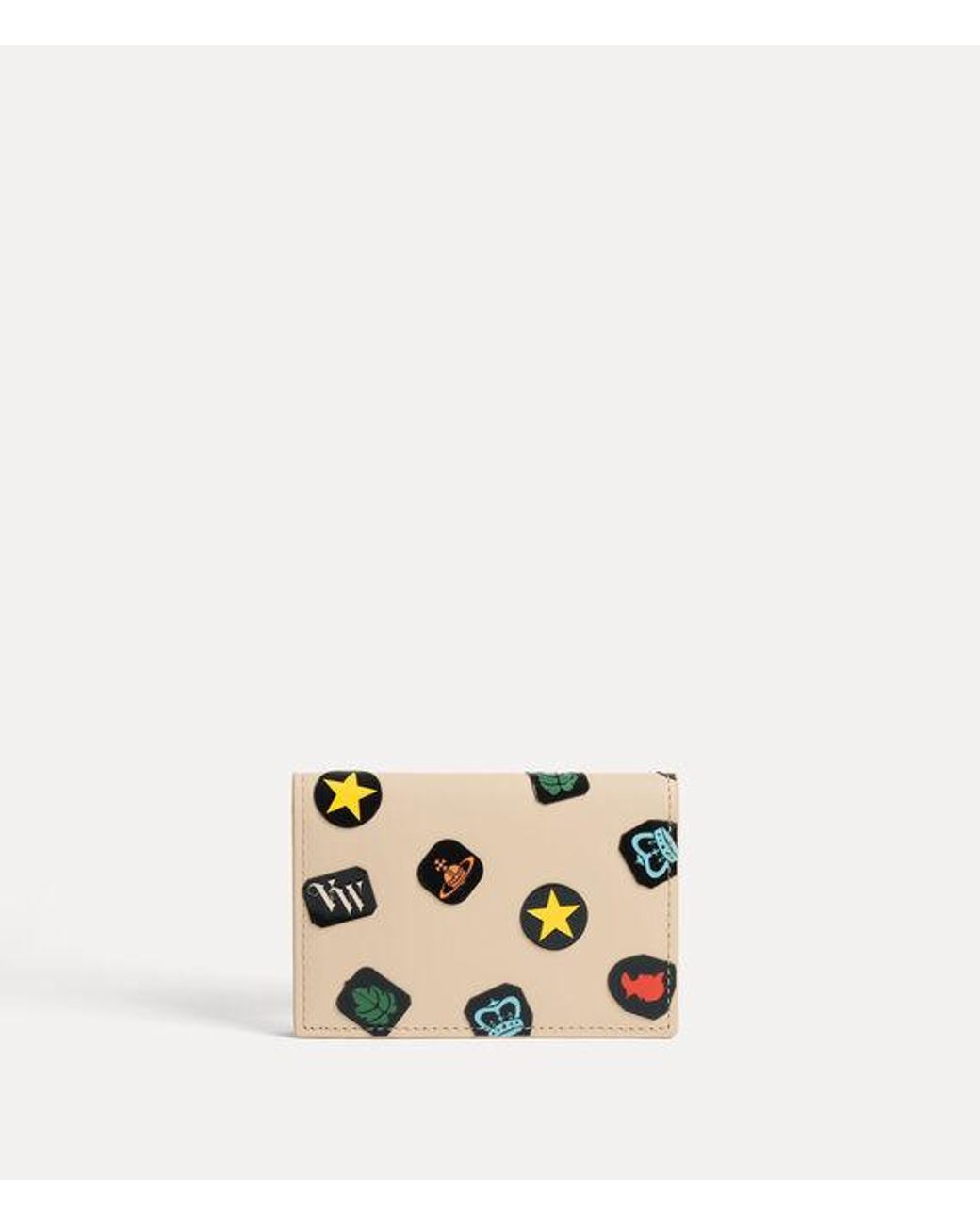 Vivienne Westwood Natural Flap Card Holder Printed Leather