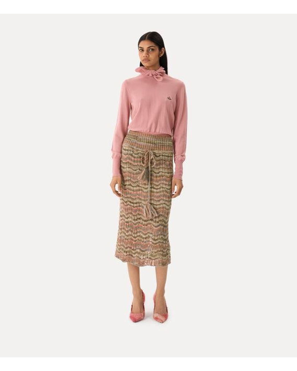 Vivienne Westwood Pink Tie Bea Polo Jumper Wool