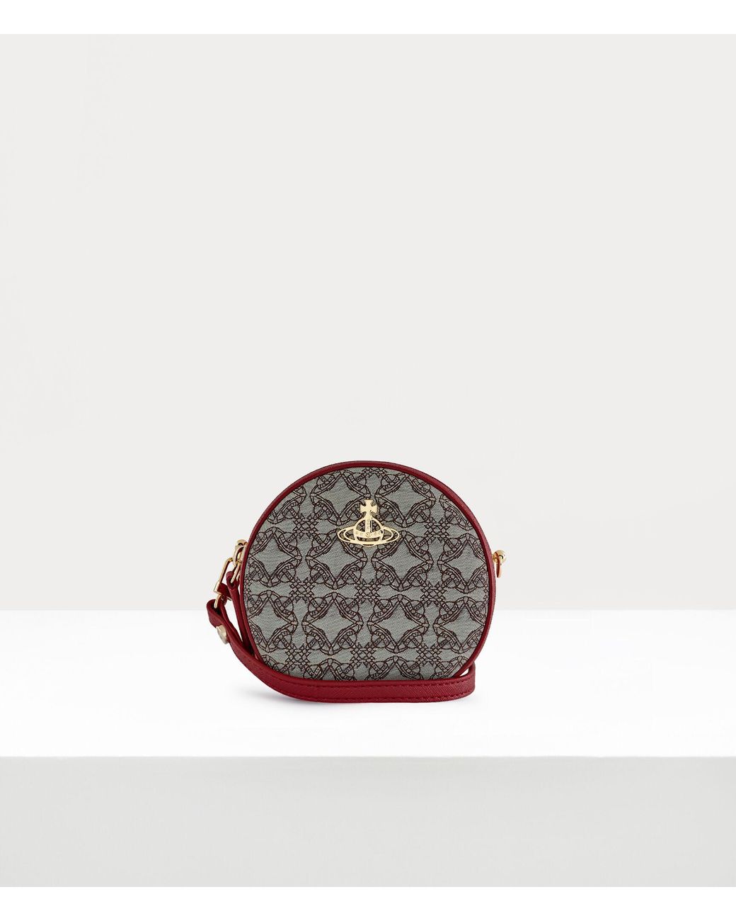 Vivienne Westwood Rejacquard Orborama Mini Round Crossbody in White