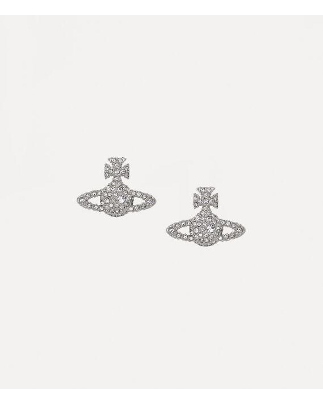 Vivienne Westwood Natural Grace Bas Relief Stud Earrings Cubic Zirconia