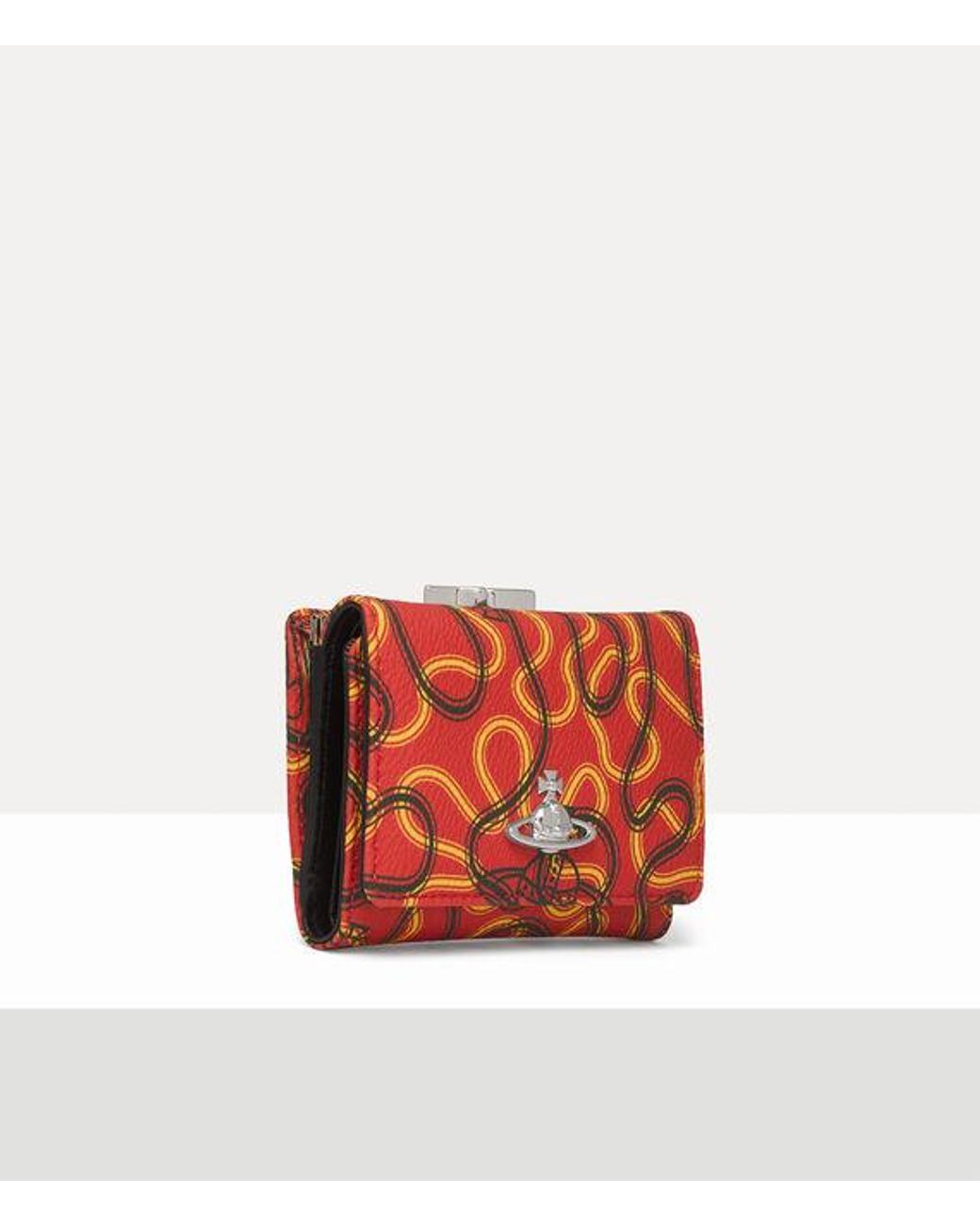 Vivienne Westwood Red Small Frame Wallet Buccia D'Arancia