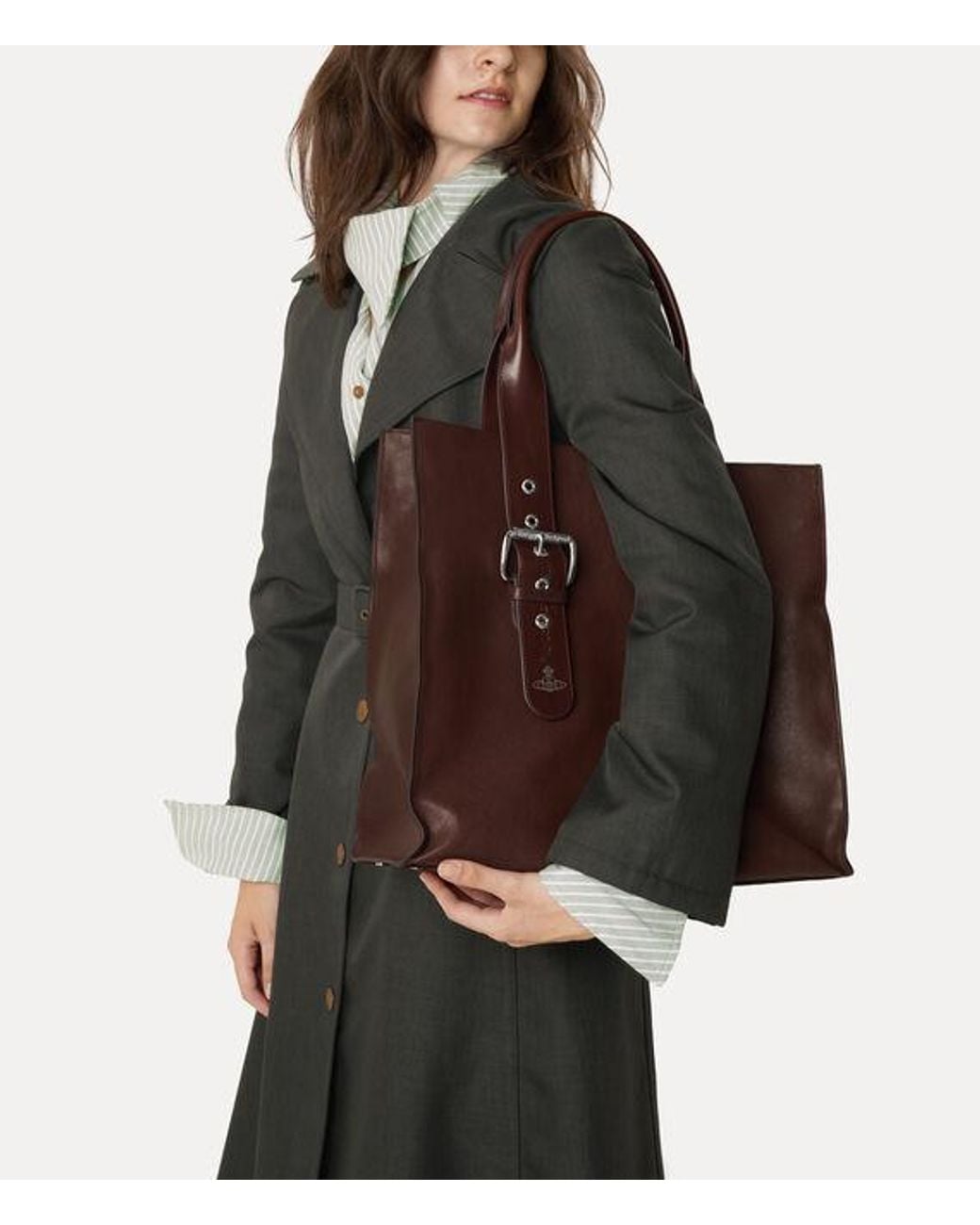 Vivienne Westwood Brown Alex Tote Bag Supple Leather