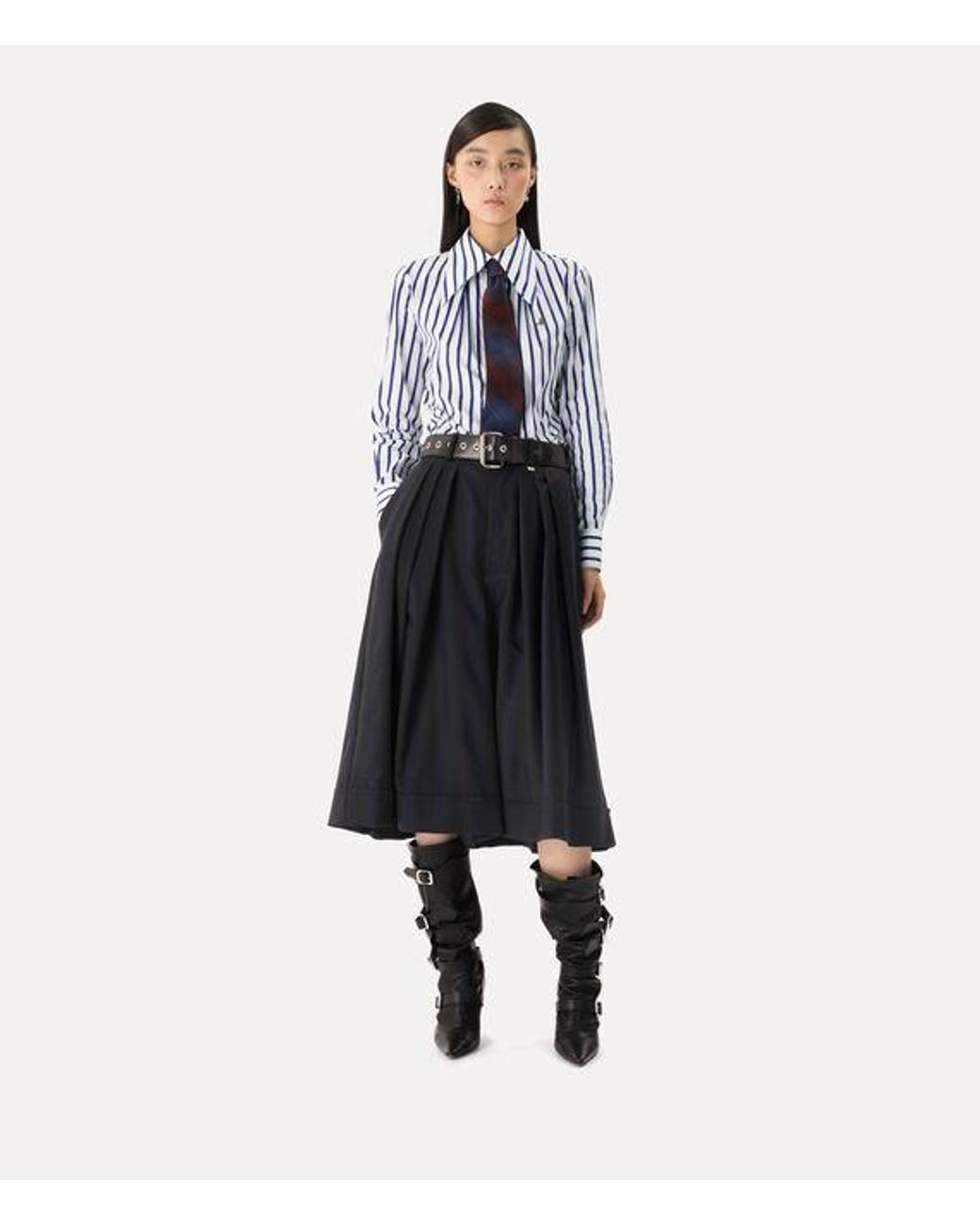 Vivienne Westwood Blue Violin Shirt Satin Stripe Cotton