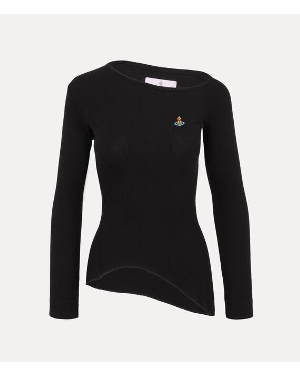 Vivienne Westwood Black Long Sleeve Orgy Shoulder T-Shirt Rib Jersey