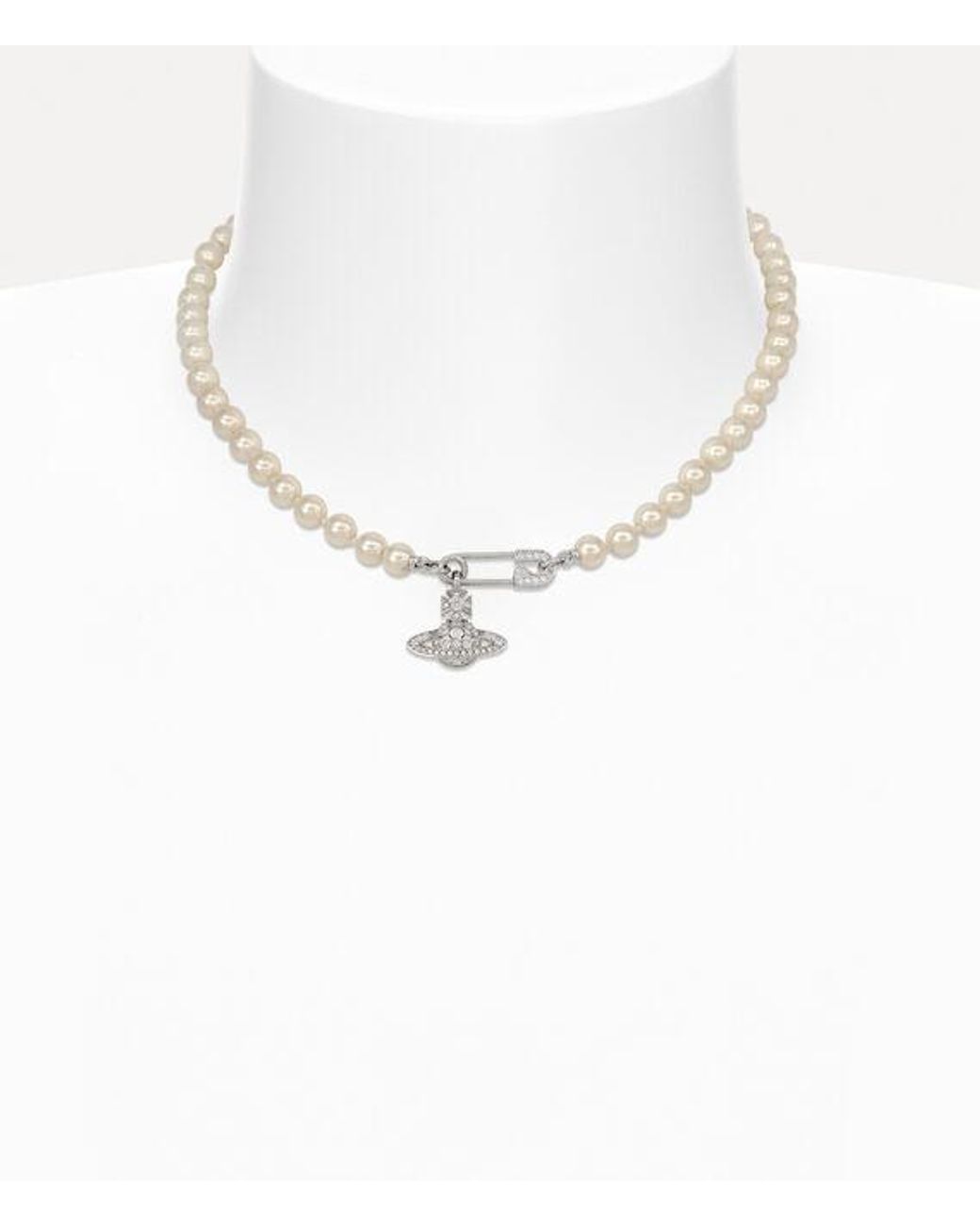 Vivienne Westwood White Lucrece Pearl Necklace Swarovski Pearls