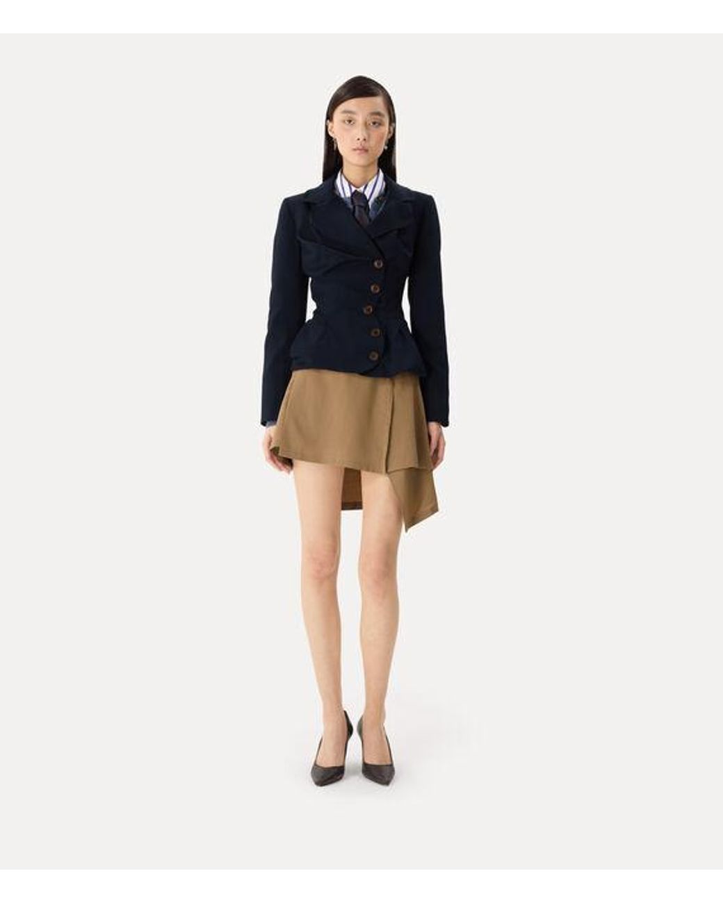 Vivienne Westwood Blue Drunken Tailored Jacket Wool