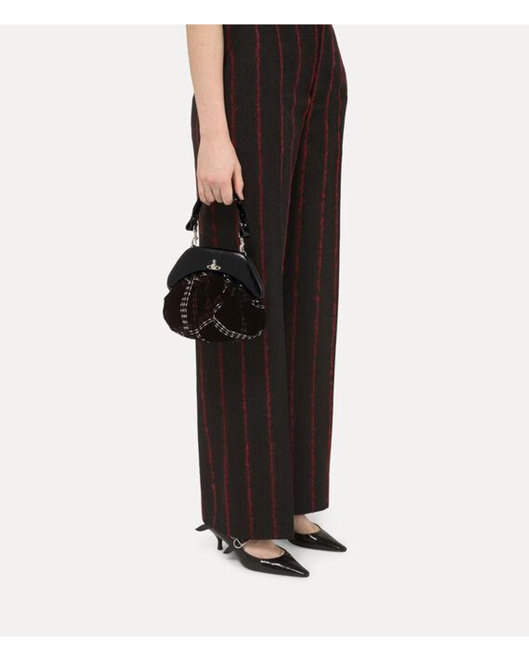 Vivienne Westwood Black Brooke Clutch Velvet Check