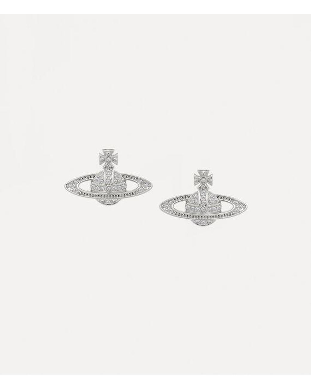 Vivienne Westwood Metallic Mini Bas Relief Earrings Cubic Zirconia