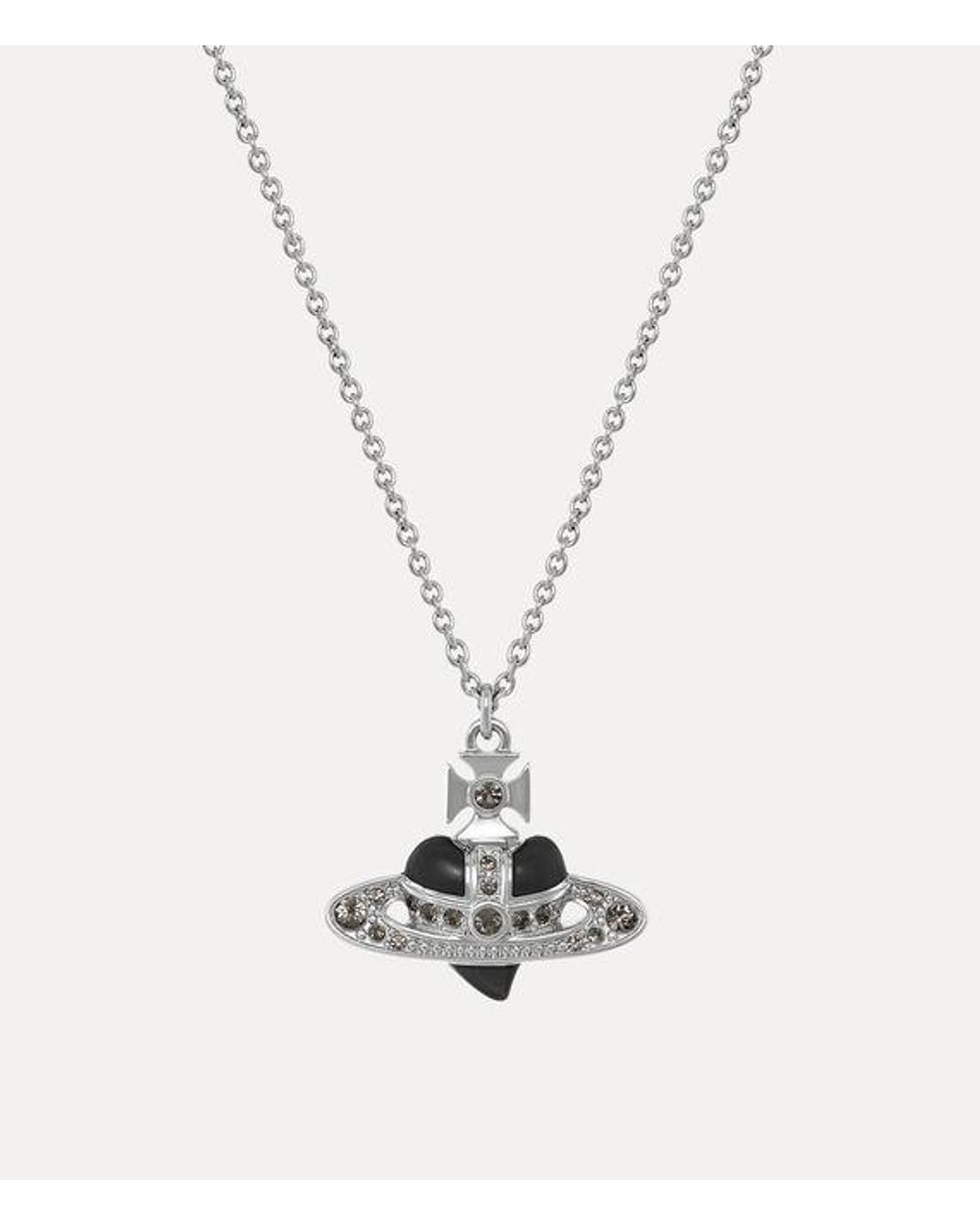Vivienne Westwood White New Diamante Heart Pendant Necklace