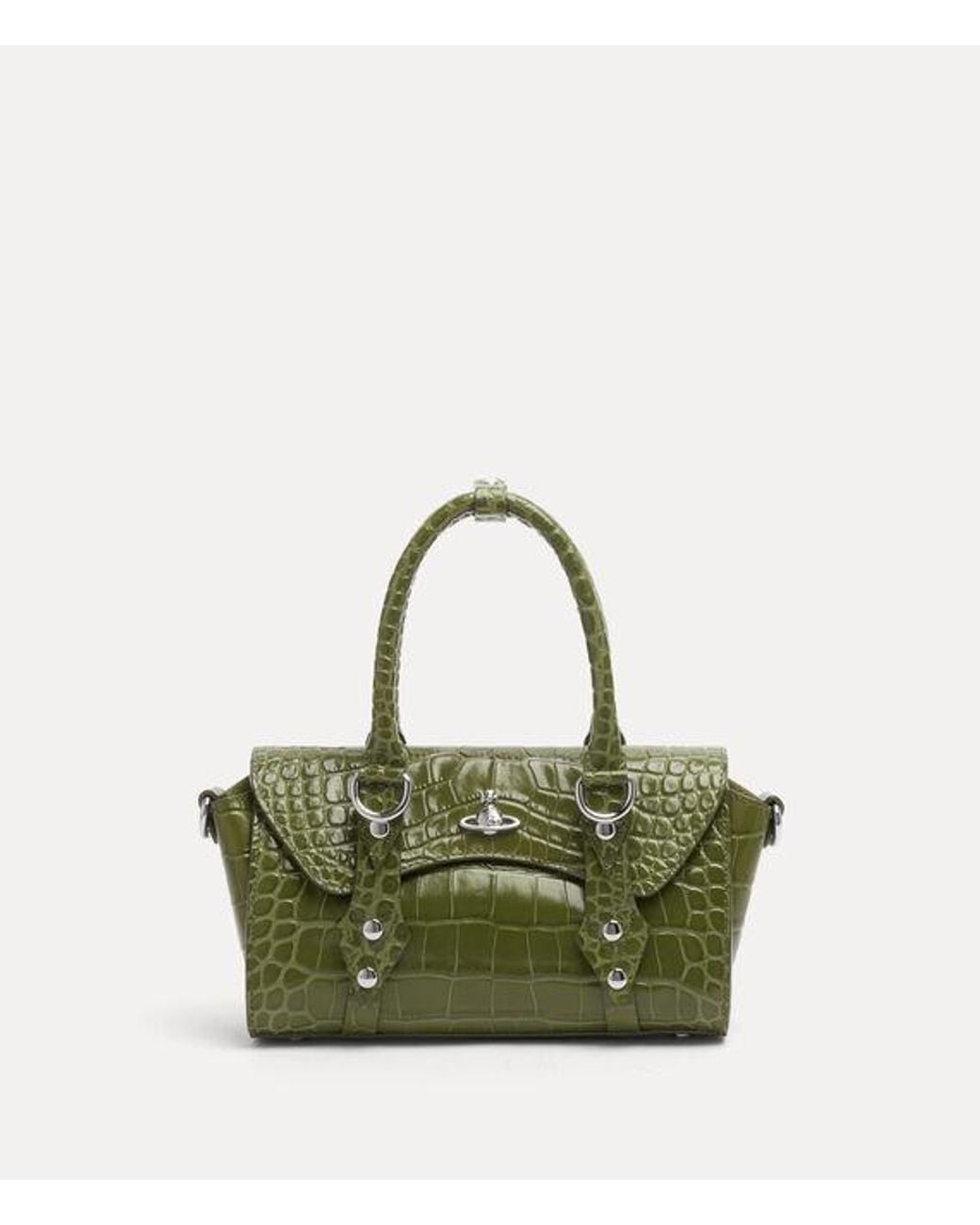 Vivienne Westwood Green Bettina Mini Crossbody Emboss Croc Leather